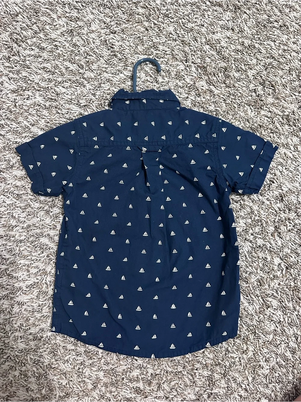 RuggedButts boys navy sailboat button up shirt